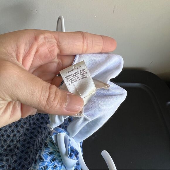 Loft Blue White Layered Sleeveless Career Blouse Tank Top - Picture 6 of 6